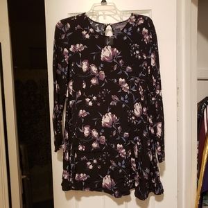 Black and purple floral dress